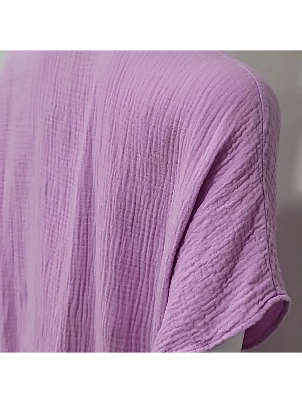 Show Me Your MuMu Boyd Button Down Shirt Size S Pink Purple NWT - Picture 8 of 11